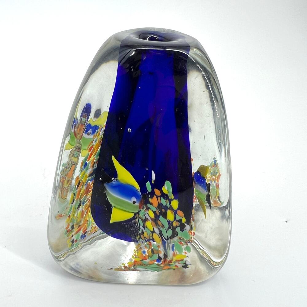Vintage Murano Barbini Cenedese Italian Art Glass Fish Aquarium Paperweight